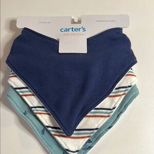 Carter's Bandana Bibs Set - Navy, Striped, Teal